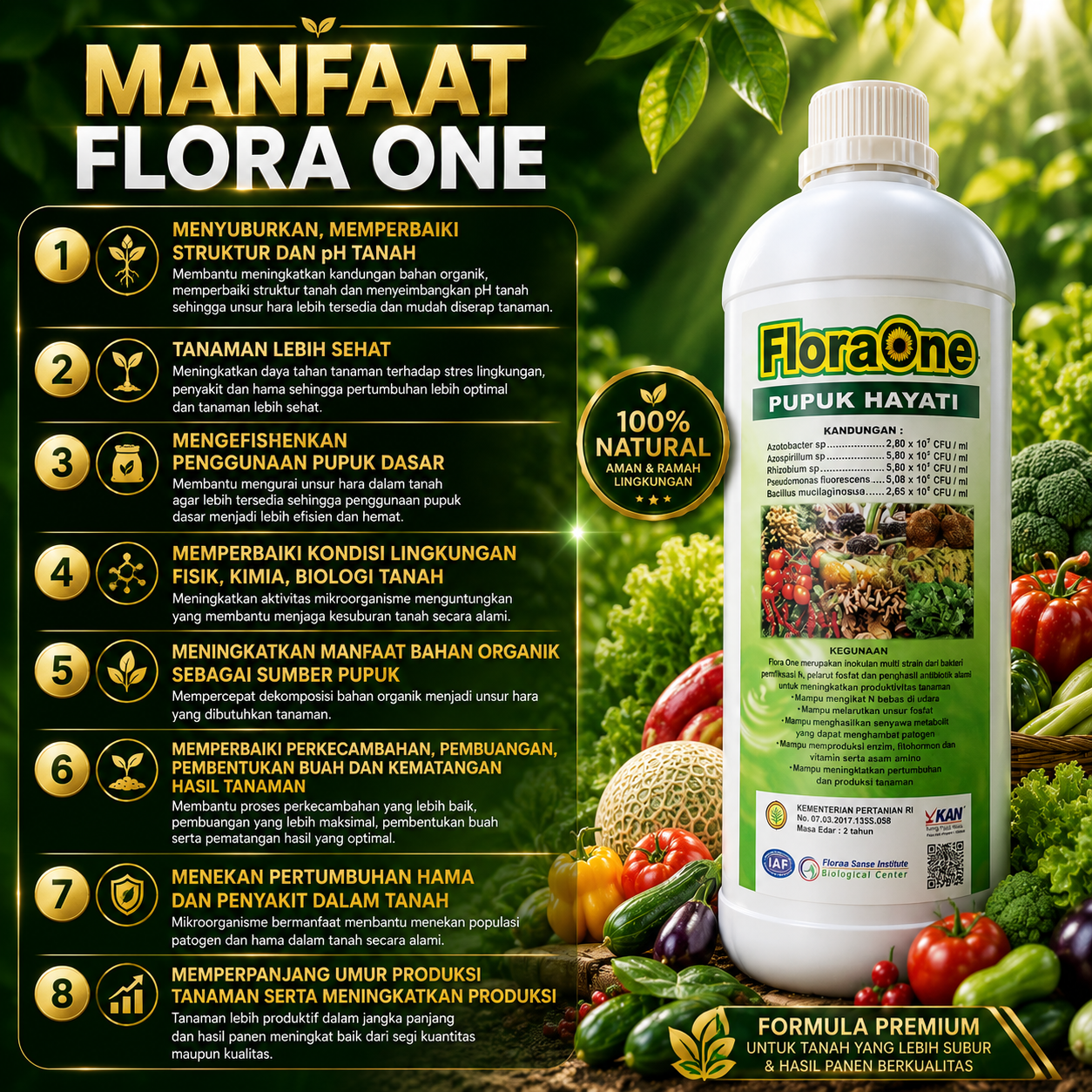 Floraone Pupuk Hayati 1 Liter, Pupuk Tricoderma Harzianum Cair - Gambar 2