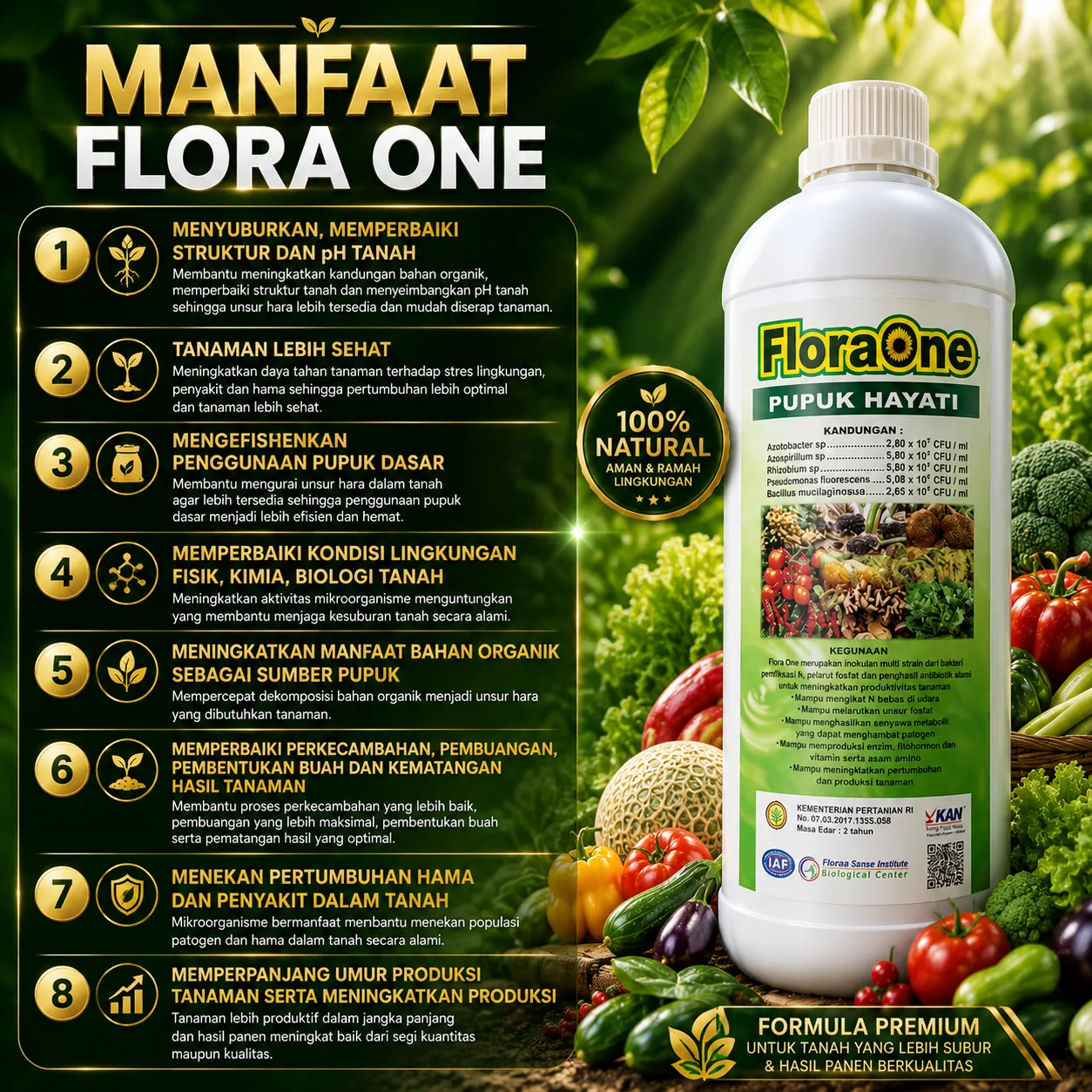 Floraone Pupuk Hayati 1 Liter, Pupuk Tricoderma Harzianum Cair - Gambar 2