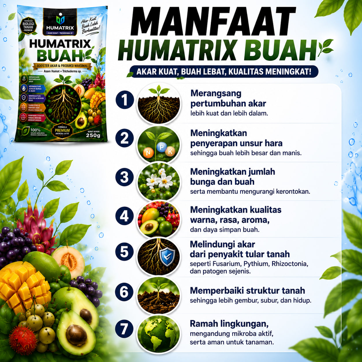 Pupuk buah agar cepat berbuah dalam pot asli ampuh, Nutrisi buah dan penyubur tanaman HUMATRIX - Gambar 2