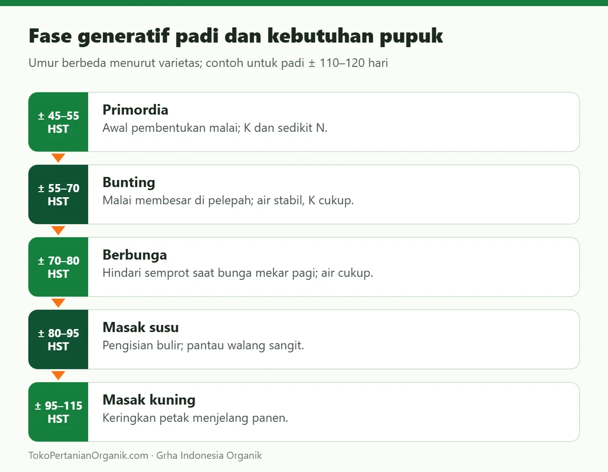Fase generatif padi dan kebutuhan pupuk