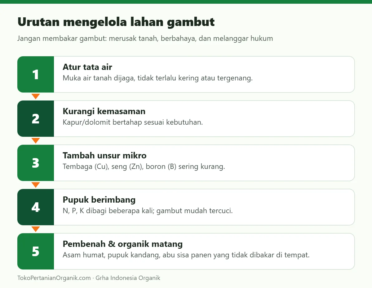 Urutan mengelola lahan gambut
