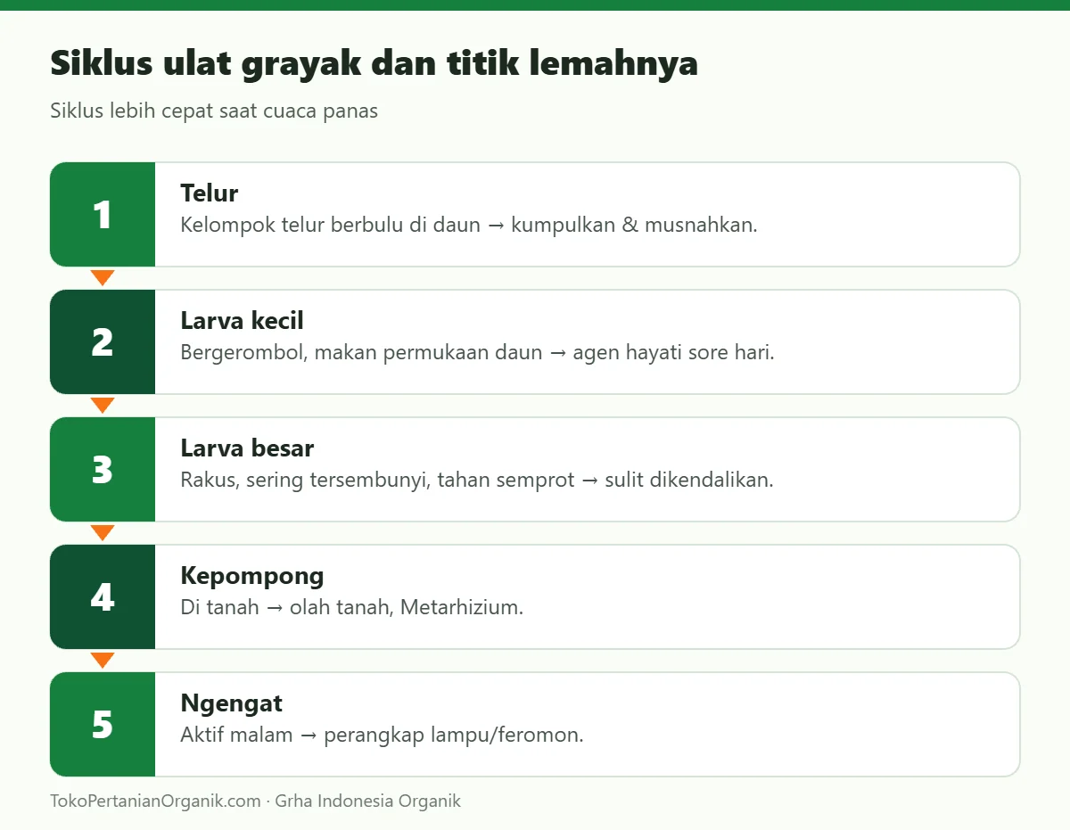 Siklus ulat grayak dan titik lemahnya