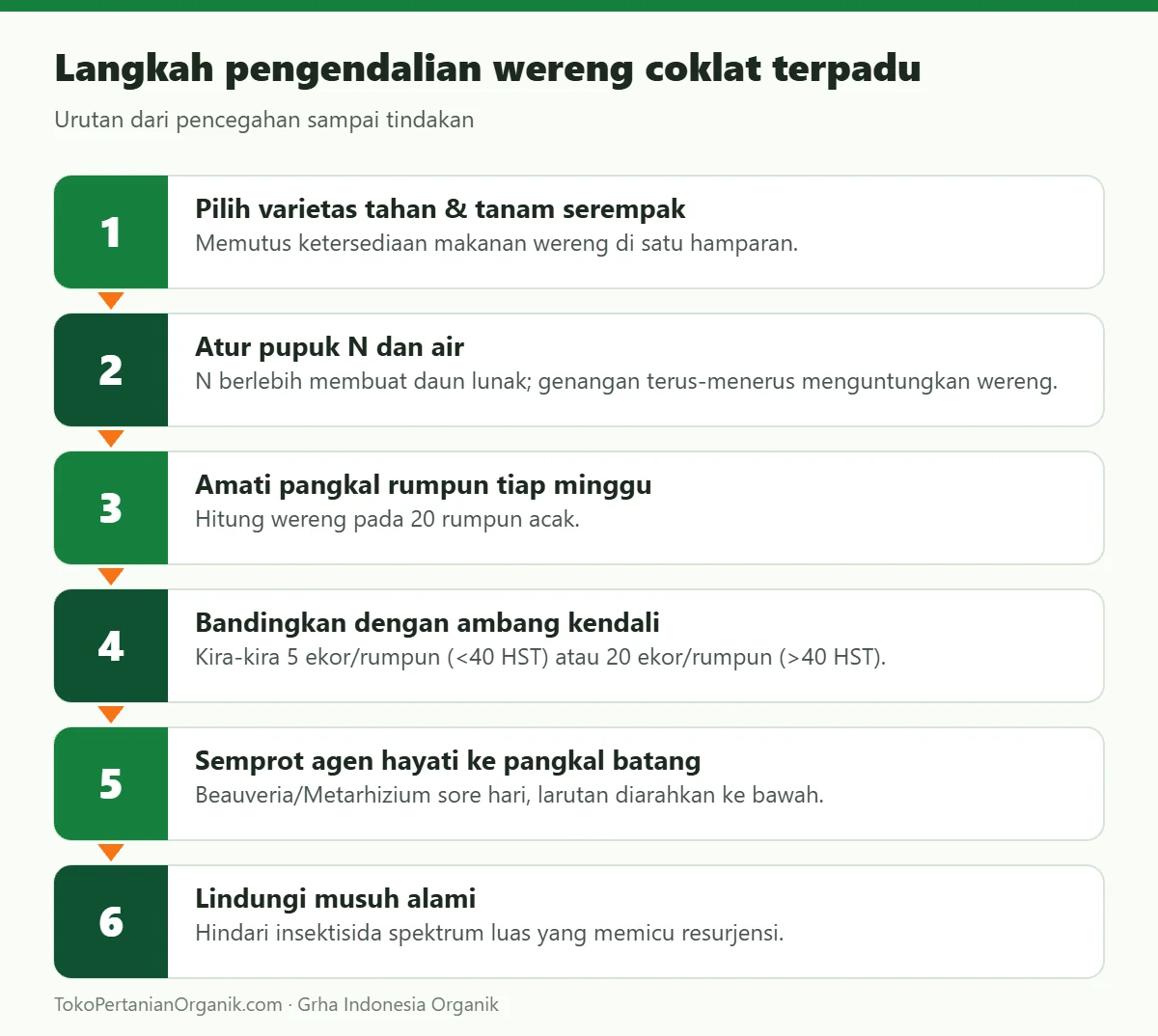 Langkah pengendalian wereng coklat terpadu